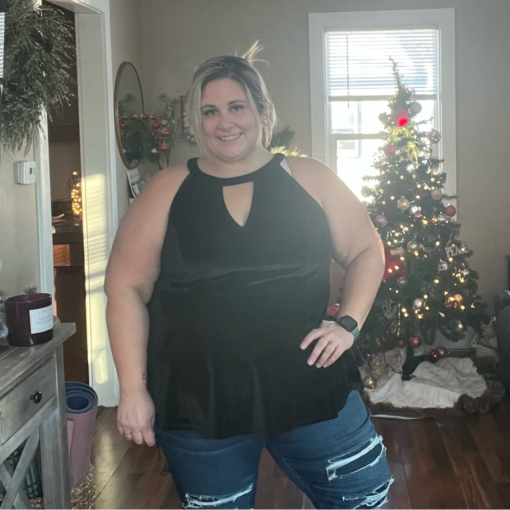 Torrid peplum velvet top - Picture 4 of 4